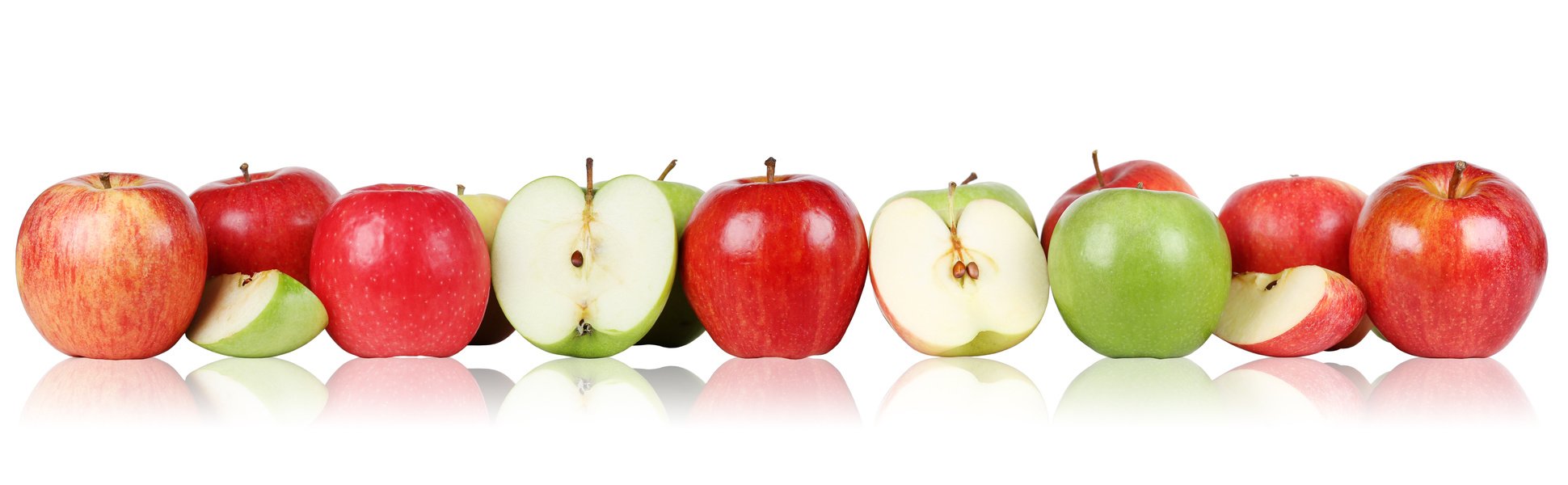 Apple Fruits Apples Border in a Row